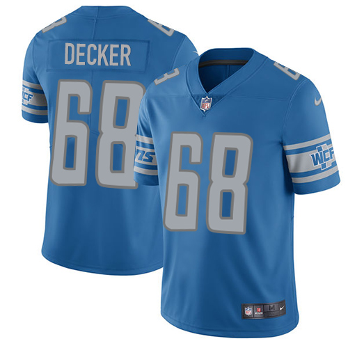 Nike Lions #68 Taylor Decker Blue Team Color Men Stitched NFL Vapor Untouchable Limited Jersey