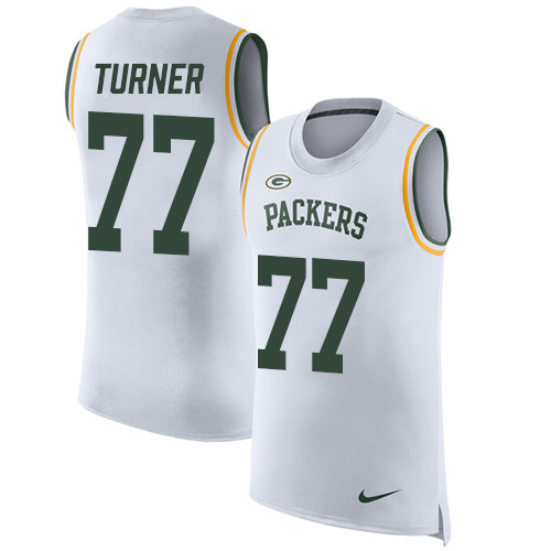 Nike Packers #77 Billy Turner White Men Stitched NFL Limited Rush Tank Top Jersey