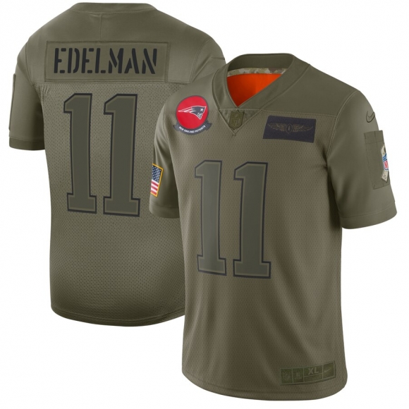 Nike Patriots #11 Julian Edelman Camo Men Stitched NFL Limited 2019 Salute To Service Jersey