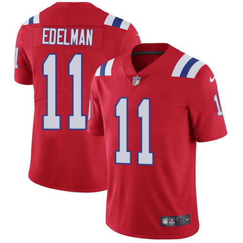Nike Patriots #11 Julian Edelman Red Alternate Men Stitched NFL Vapor Untouchable Limited Jersey