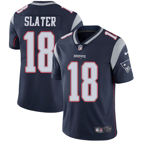Nike Patriots #18 Matt Slater Navy Blue Team Color Men Stitched NFL Vapor Untouchable Limited Jersey