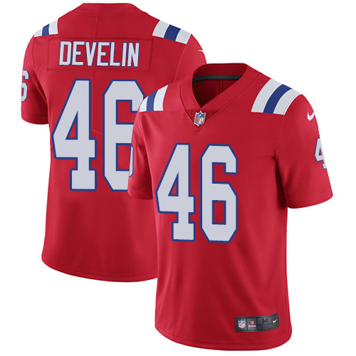 Nike Patriots #46 James Develin Red Alternate Men Stitched NFL Vapor Untouchable Limited Jersey