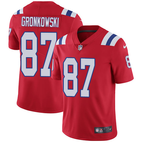 Nike Patriots #87 Rob Gronkowski Red Alternate Men Stitched NFL Vapor Untouchable Limited Jersey