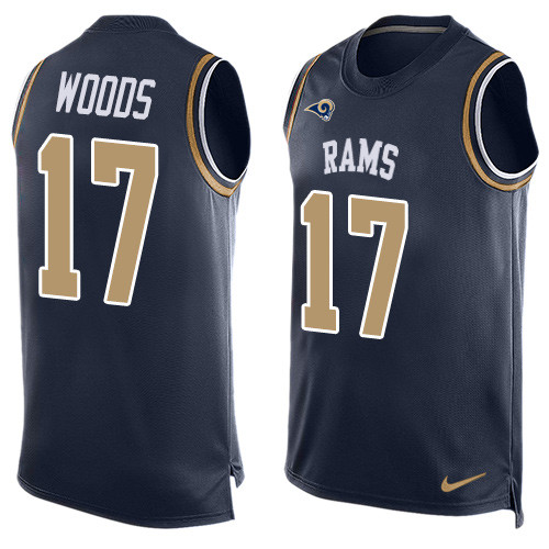 Nike Rams #17 Robert Woods Navy Blue Team Color Men Stitched NFL Limited Tank Top Jersey