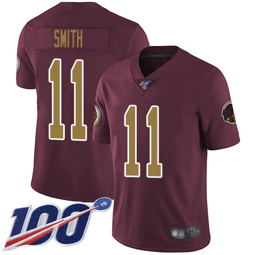 Nike Redskins #11 Alex Smith Burgundy Red Alternate Men Stitched NFL 100th Season Vapor Limited Jersey