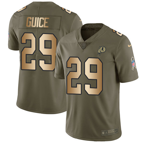 Nike Redskins #29 Derrius Guice Olive/Gold Men Stitched NFL Limited 2017 Salute To Service Jersey