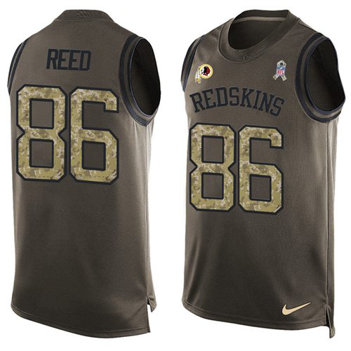 Nike Redskins #86 Jordan Reed Green Men Stitched NFL Limited Salute To Service Tank Top Jersey