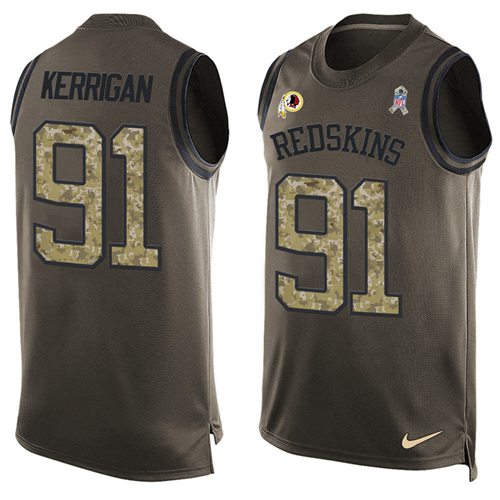 Nike Redskins #91 Ryan Kerrigan Green Men Stitched NFL Limited Salute To Service Tank Top Jersey