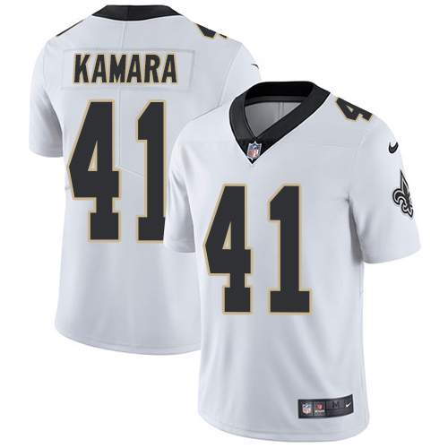 Nike Saints #41 Alvin Kamara White Men Stitched NFL Vapor Untouchable Limited Jersey