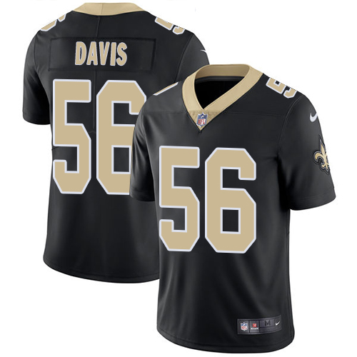 Nike Saints #56 DeMario Davis Black Team Color Men Stitched NFL Vapor Untouchable Limited Jersey