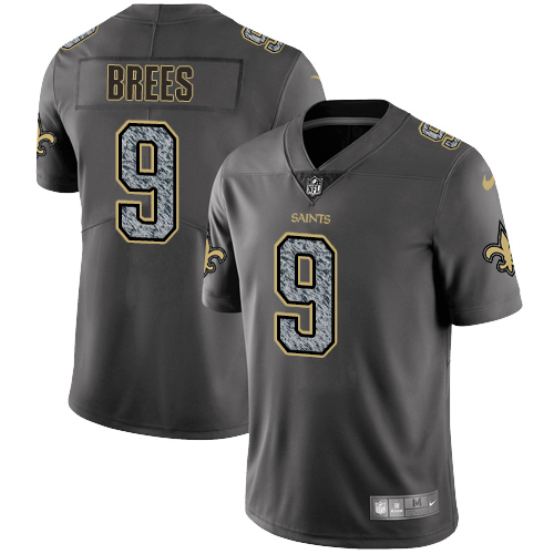 Nike Saints #9 Drew Brees Gray Static Men Stitched NFL Vapor Untouchable Limited Jersey