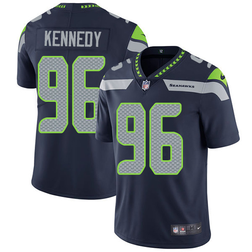 Nike Seahawks #96 Cortez Kennedy Steel Blue Team Color Men Stitched NFL Vapor Untouchable Limited Jersey