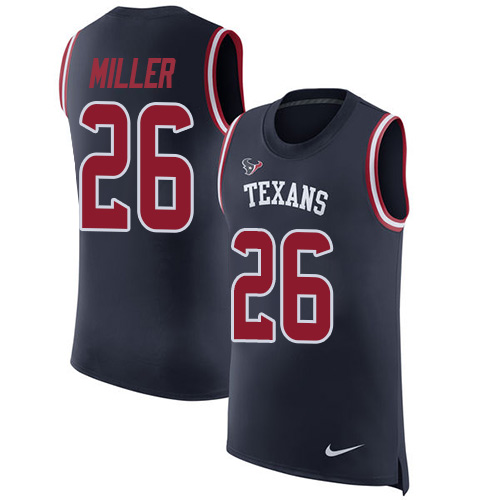 Nike Texans #26 Lamar Miller Navy Blue Team Color Men Stitched NFL Limited Rush Tank Top Jersey