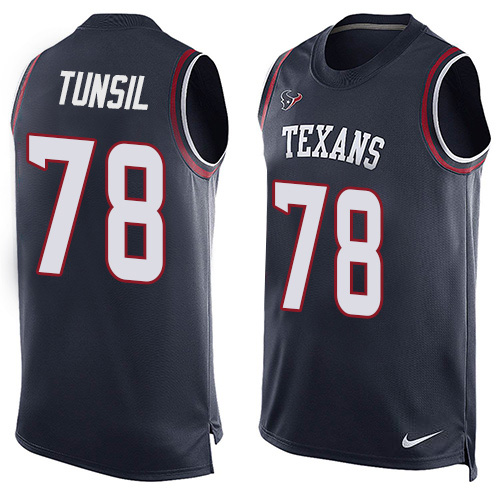 Nike Texans #78 Laremy Tunsil Navy Blue Team Color Men Stitched NFL Limited Tank Top Jersey