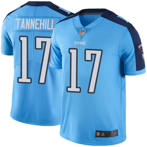 Nike Titans #17 Ryan Tannehill Light Blue Men Stitched NFL Limited Rush Jersey