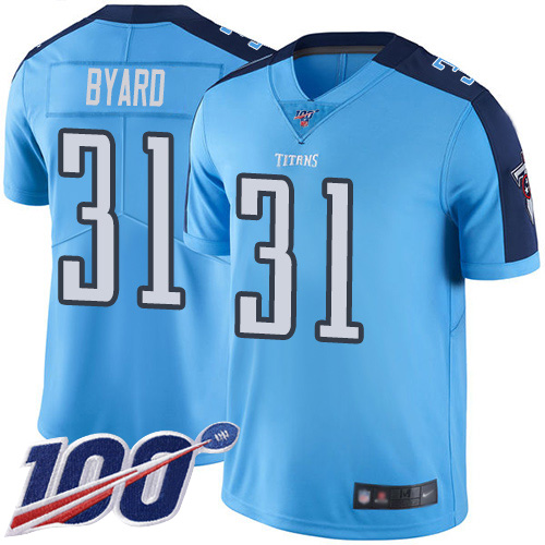 Nike Titans #31 Kevin Byard Light Blue Men Stitched NFL Limited Rush 100th Season Jersey