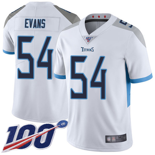 Nike Titans #54 Rashaan Evans White Men Stitched NFL 100th Season Vapor Limited Jersey