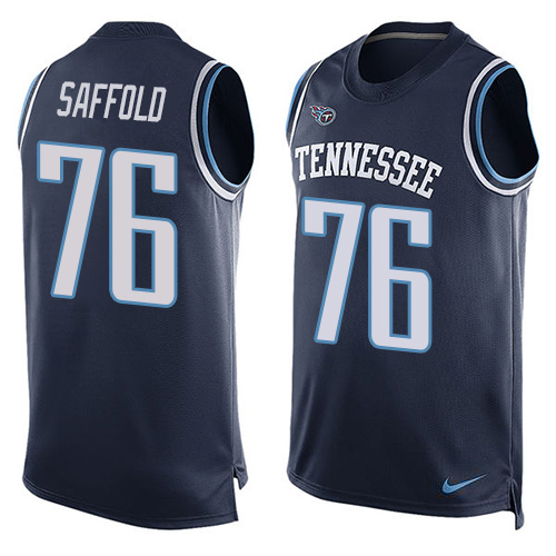 Nike Titans #76 Rodger Saffold Navy Blue Team Color Men Stitched NFL Limited Tank Top Jersey