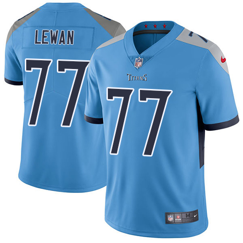 Nike Titans #77 Taylor Lewan Light Blue Alternate Men Stitched NFL Vapor Untouchable Limited Jersey