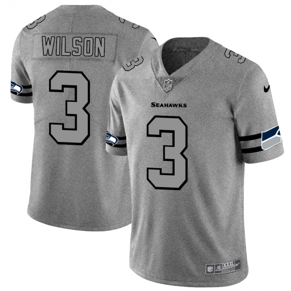 Seattle Seahawks #3 Russell Wilson Men Nike Gray Gridiron II Vapor Untouchable Limited NFL Jersey