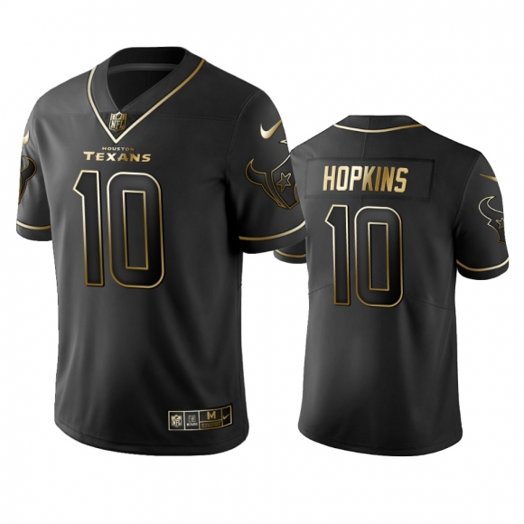 Texans #10 Deandre Hopkins Men Stitched NFL Vapor Untouchable Limited Black Golden Jersey