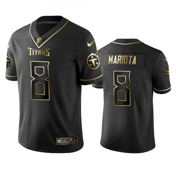 Titans #8 Marcus Mariota Men Stitched NFL Vapor Untouchable Limited Black Golden Jersey