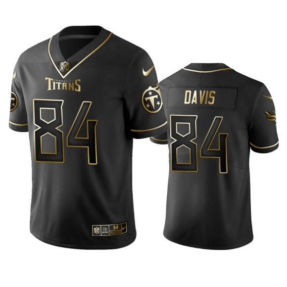 Titans #84 Corey Davis Men Stitched NFL Vapor Untouchable Limited Black Golden Jersey