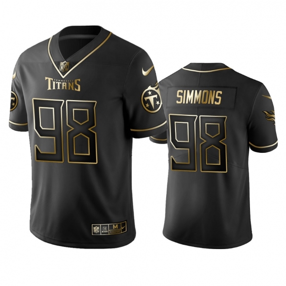 Titans #98 Jeffery Simmons Men Stitched NFL Vapor Untouchable Limited Black Golden Jersey