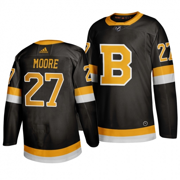 Adidas Boston Bruins #27 John Moore Black 2019-20 Authentic Third Stitched NHL Jersey