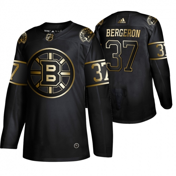 Adidas Bruins #37 Patrice Bergeron Men 2019 Black Golden Edition Authentic Stitched NHL Jersey