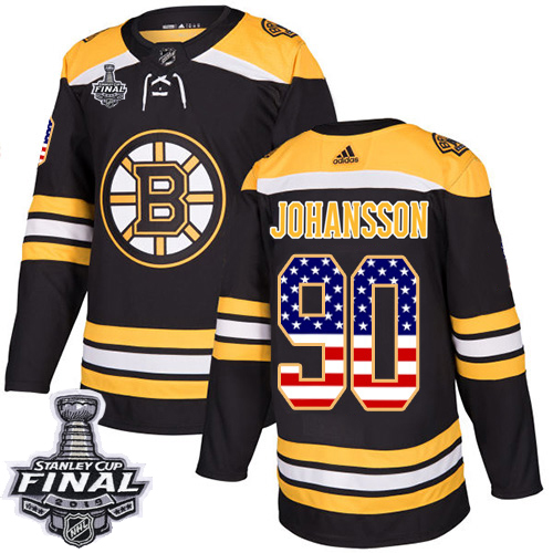 Adidas Bruins #90 Marcus Johansson Black Home Authentic USA Flag 2019 Stanley Cup Final Stitched NHL Jersey