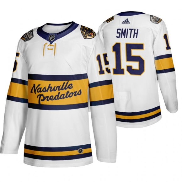 Adidas Predators #15 Craig Smith Men White 2020 Winter Classic Retro Authentic NHL Jersey