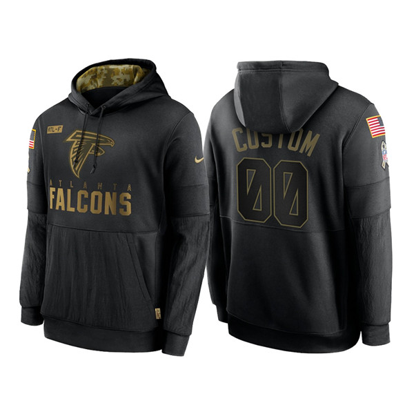 Atlanta Falcons ACTIVE PLAYER Custom 2020 Black Salute To Service Sideline Performance Pullover NFL Hoodie