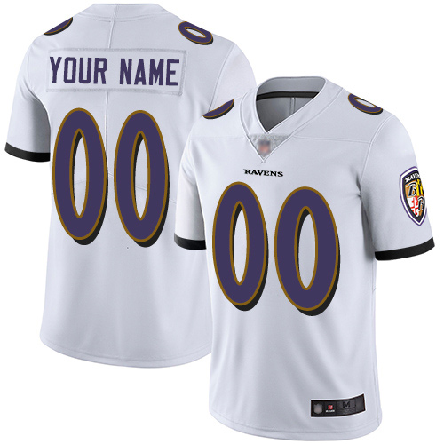 Baltimore Ravens Customized White Team Color Vapor Untouchable Limited Stitched NFL Jersey (Check Description If You Want Women Size)