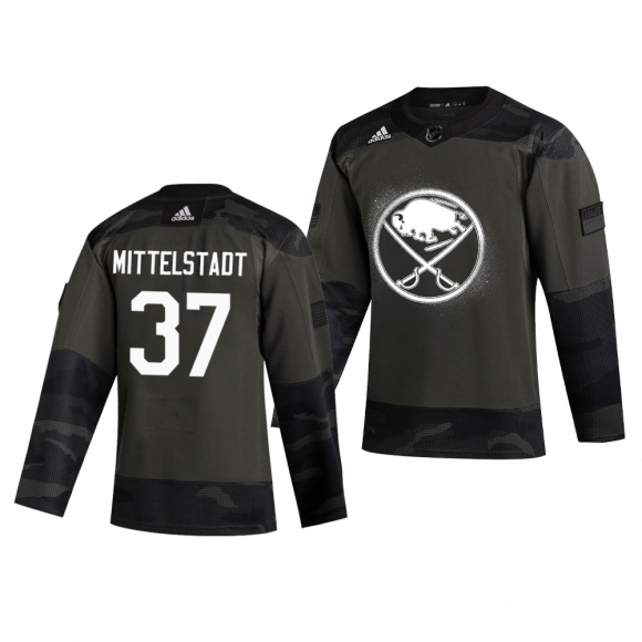 Buffalo Sabres #37 Casey Mittelstadt Adidas 2019 Veterans Day Men Authentic Practice NHL Jersey Camo