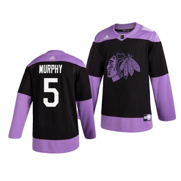 Chicago Blackhawks #5 Connor Murphy Adidas Men Hockey Fights Cancer Practice NHL Jersey Black