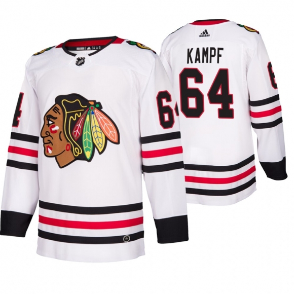 Chicago Blackhawks #64 David Kampf 2019-20 Away Authentic Player White NHL Jersey