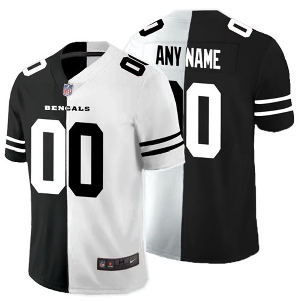 Cincinnati Bengals ACTIVE PLAYER Custom Black White Split Limited Stitched Jersey