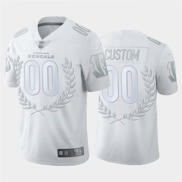 Cincinnati Bengals Customized White MVP Limited Stitched Jersey (Check Description If You Want Women Size)