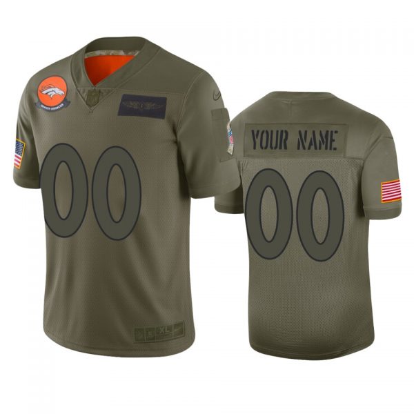 Denver Broncos Customized 2019 Camo Salute To Service NFL Stitched Limited Jersey (Check Description If You Want Women Size)