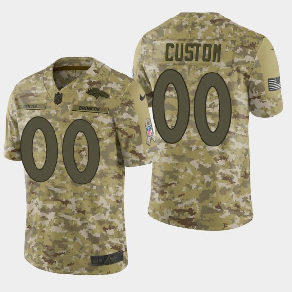 Denver Broncos Customized Camo Salute To Service NFL Stitched Limited Jersey (Check Description If You Want Women Size)
