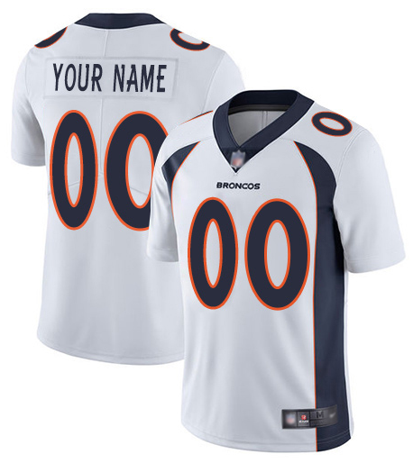 Denver Broncos Customized White Team Color Vapor Untouchable Limited Stitched NFL Jersey (Check Description If You Want Women Size)
