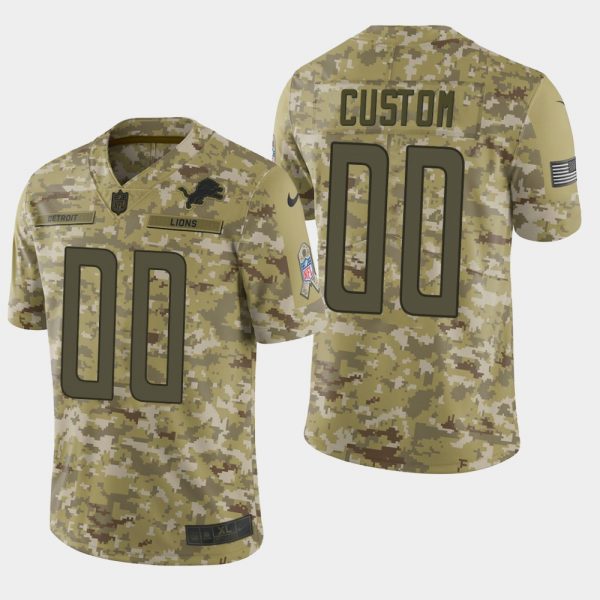 Detroit Lions Customized Camo Salute To Service NFL Stitched Limited Jersey (Check Description If You Want Women Size)
