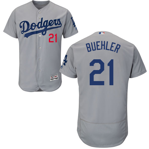 Dodgers #21 Walker Buehler Grey Flexbase Authentic Collection Stitched MLB Jersey