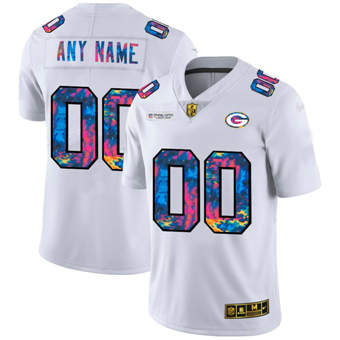Green Bay Packers Customized 2020 White Crucial Catch Limited Stitched NFL Jersey (Check Description If You Want Women Size)