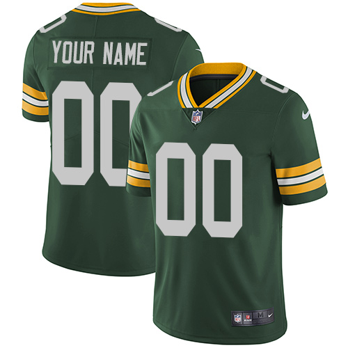 Green Bay Packers Customized Green Team Color Vapor Untouchable Limited Stitched NFL Jersey (Check Description If You Want Women Size)