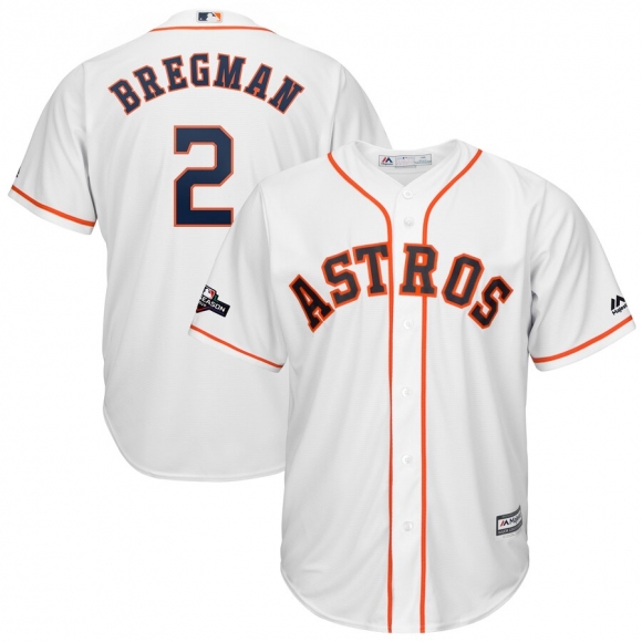 Houston Astros #2 Alex Bregman Majestic 2019 Postseason Official Cool Base Player Jersey White