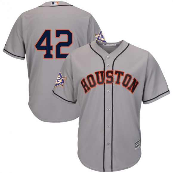 Houston Astros #42 Majestic 2019 Jackie Robinson Day Official Cool Base Jersey Gray