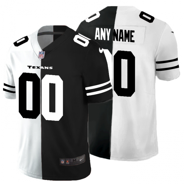 Houston Texans ACTIVE PLAYER Custom Black White Split Limited Stitched Jersey
