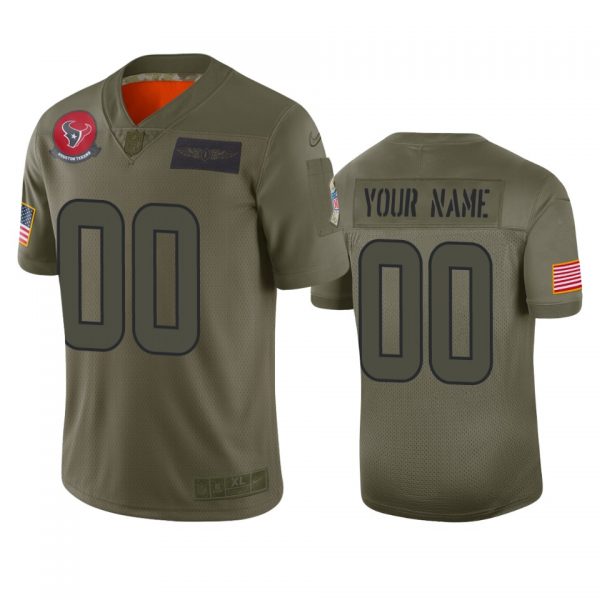 Houston Texans Customized 2019 Camo Salute To Service NFL Stitched Limited Jersey (Check Description If You Want Women Size)
